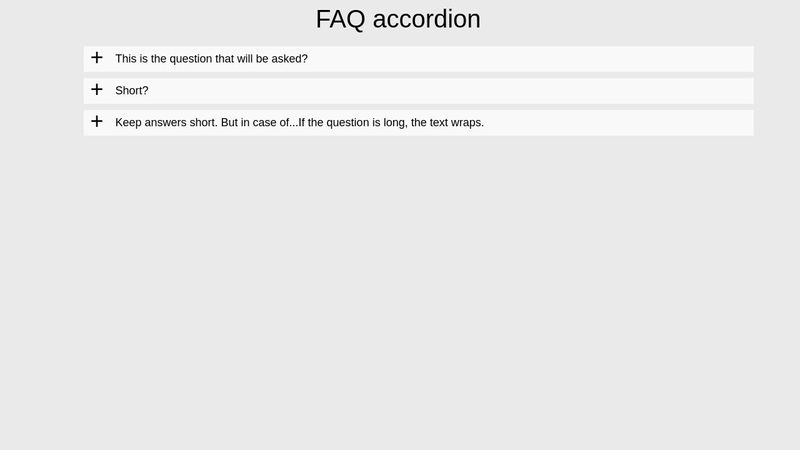 CSS only FAQ Accordion