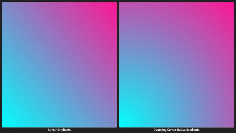 Linear Gradients vs. Opposing Corner Radial Gradients