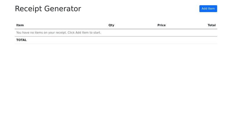 Receipt Generator with Bootstrap v5
