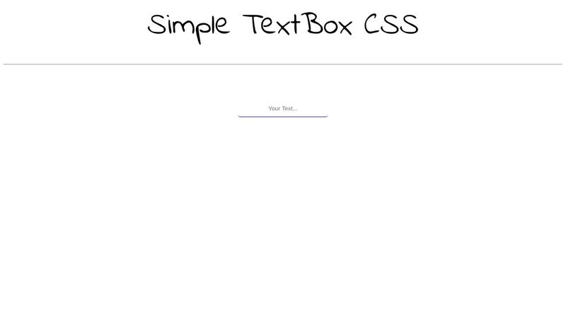 Simple Textbox CSS