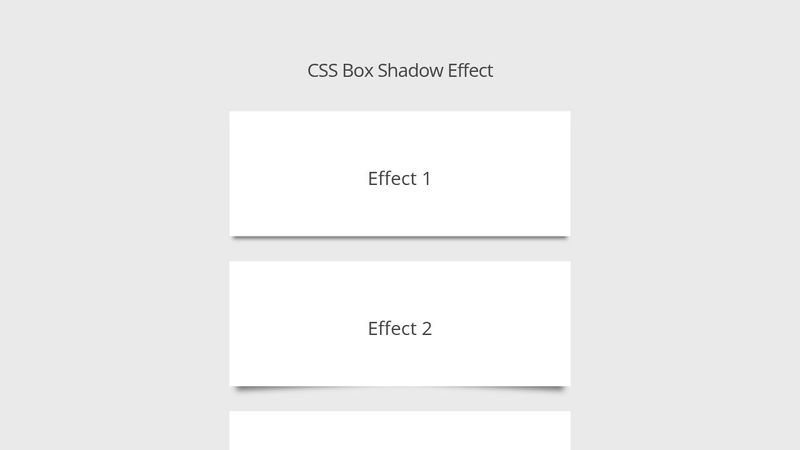 CSS Box Shadow Effect