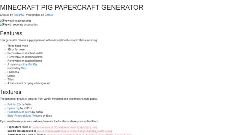 Pixel Papercraft - Generators