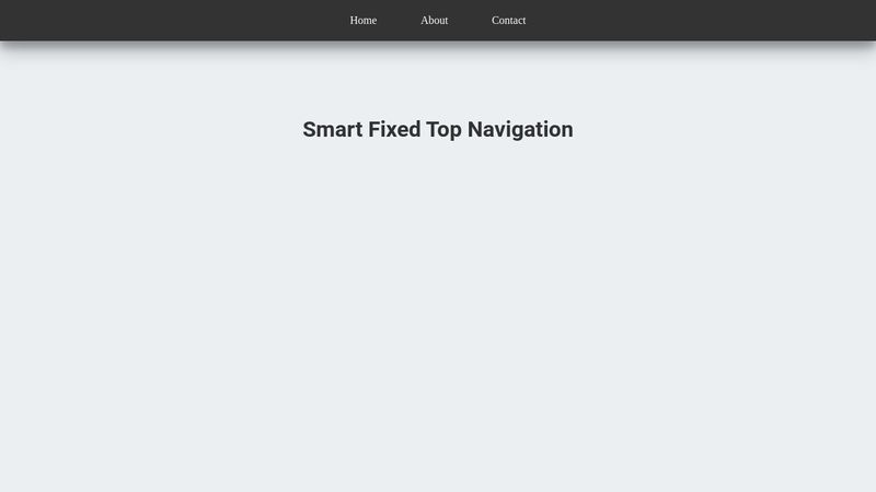 Smart Fixed Top Navigation Pure JavaScript