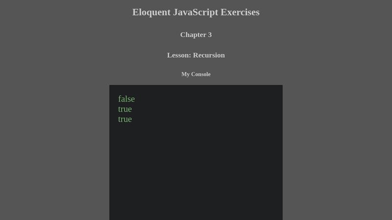 Eloquent JavaScript | Lesson Recursion