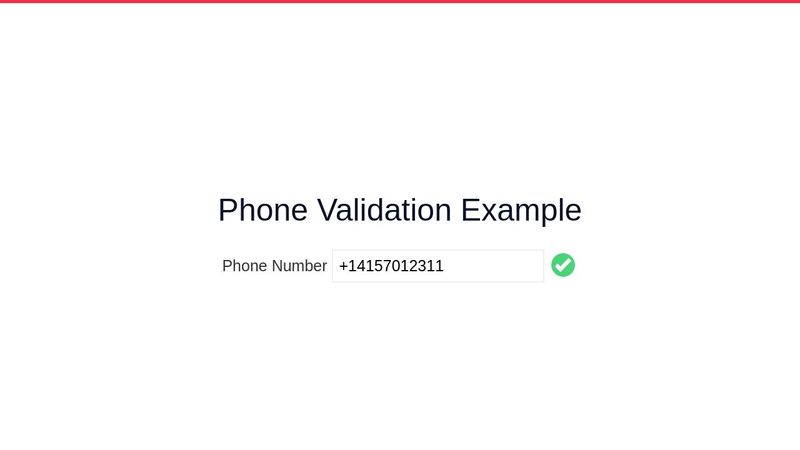 Phone Number Validation Example