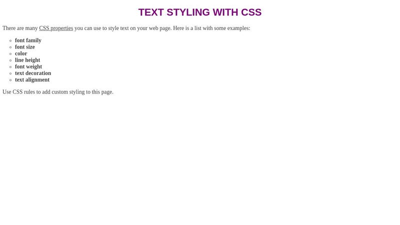 Text styling with CSS