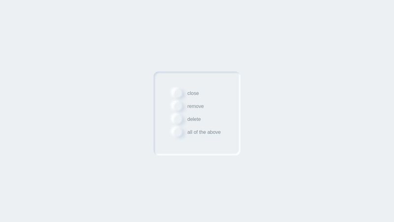 Neumorphic Radio Buttons