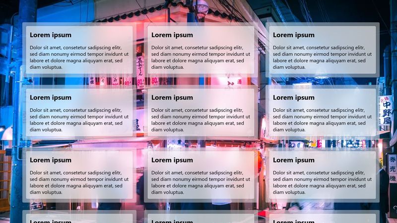 Glass Cards Grid with CSS – Blurred Background