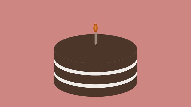 Responsive SCSS Birthday Cake + Candle Animation