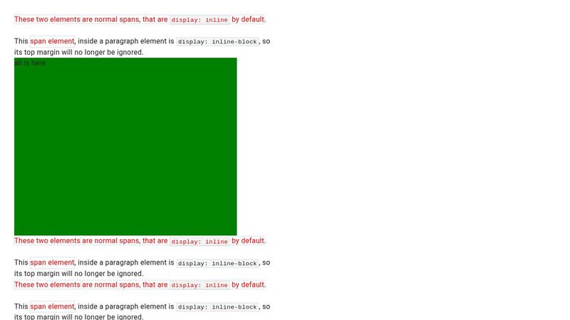 Learn CSS - inline block