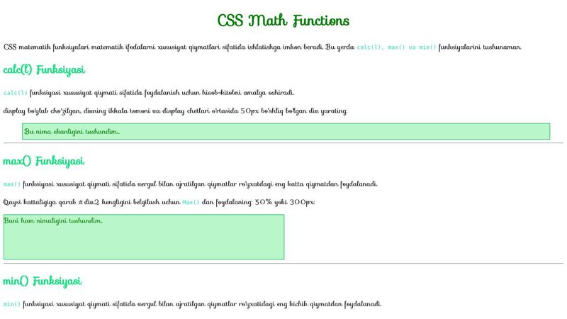 CSS Math Functions