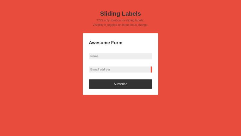 CSS only Sliding Labels