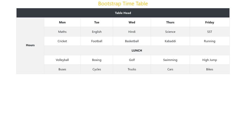Bootstrap Responsive Table
