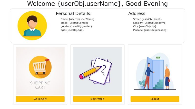 ecommerce profile page