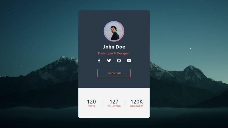 Amazing Profile Card Using Only HTML & CSS