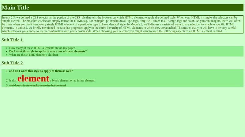 CSS Exercise