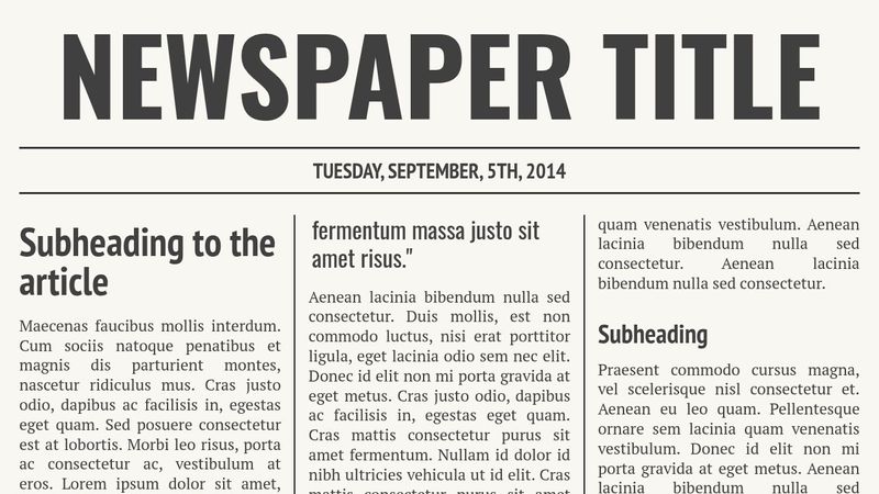 Newspaper Layout using CSS Columns