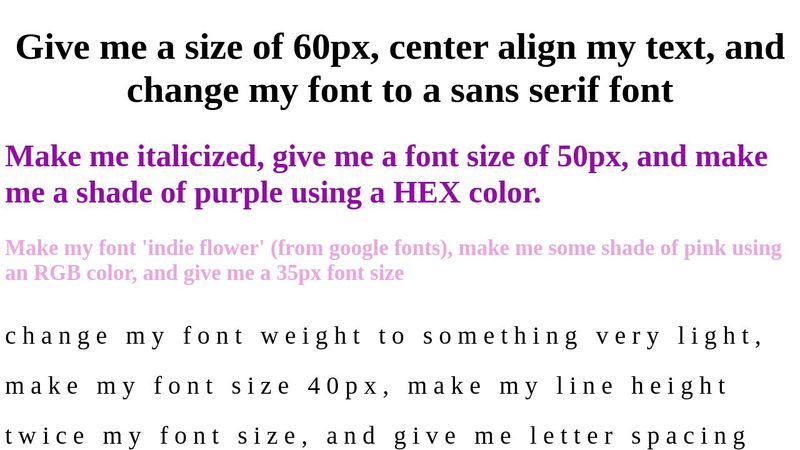 CSS Text Basics Exercise
