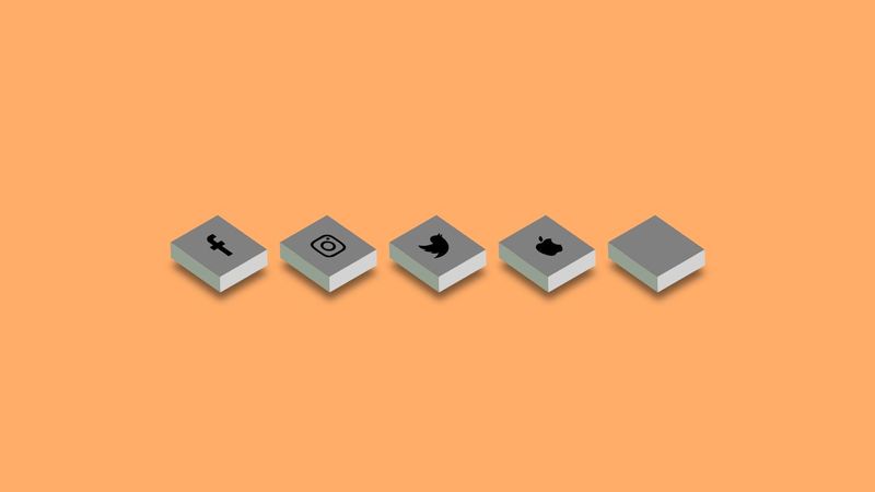 CSS Social Media Icons - 3D Icons-Hover Effect
