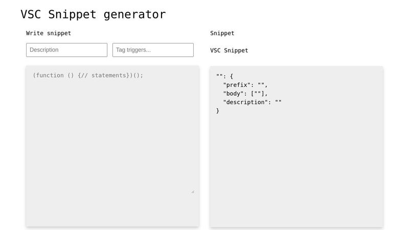 Tool 002: VSC Snippet generator