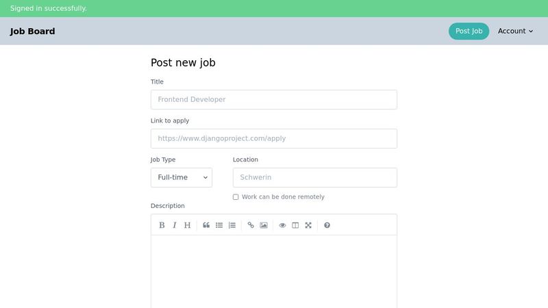 Job Board | Post Job Page | Tailwind CSS | Simple MDE