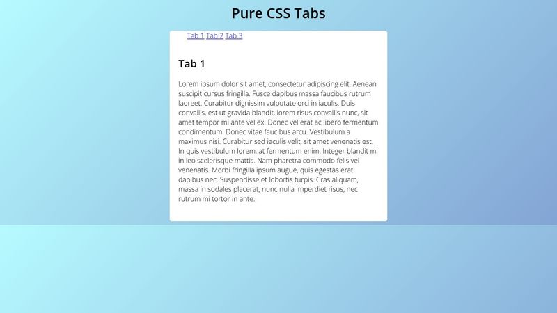 Pure CSS Tabs