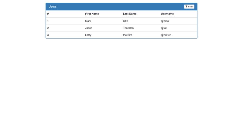 Bootstrap 3 Filterable Table