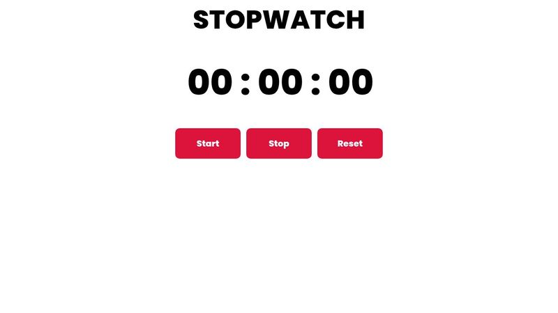 Simple StopWatch using Html,CSS,Js