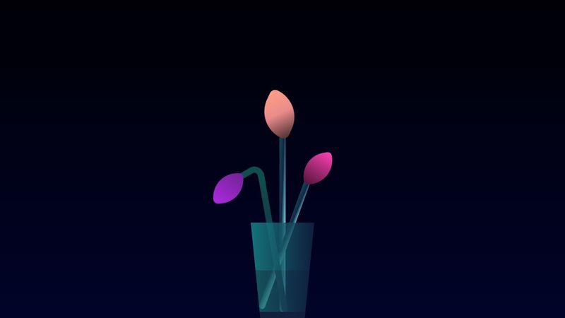 pure css blooming flowers with falling leaves