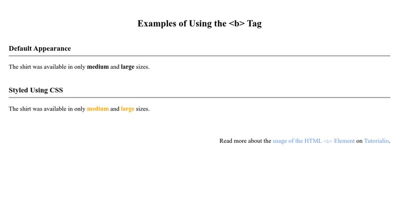 HTML B Tag