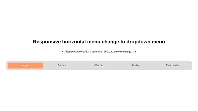 Responsive horizontal menu switch to dropdown menu