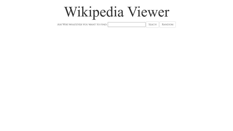 CodePen - Wikipedia Viewer