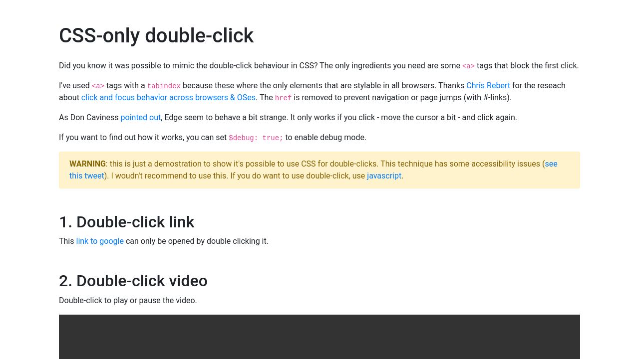 Double Click issues