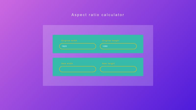 jQuery | Aspect Ratio Calculator