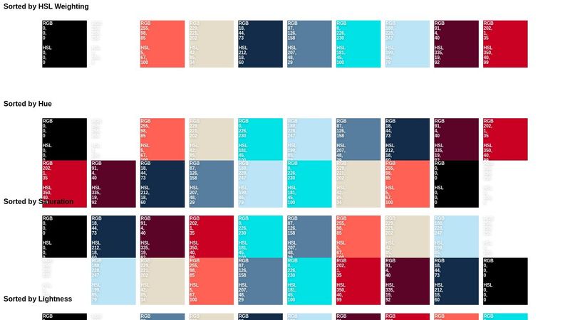 Color Sorter using JSON - Excel indexed colors