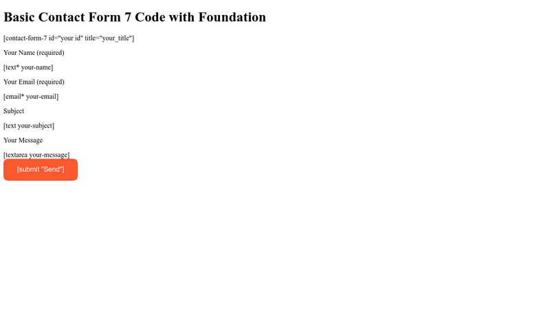 Basic Contact Form 7 Code With Foundation