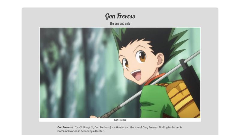 Gon Freecss ( ゴン=フリークス), Wiki