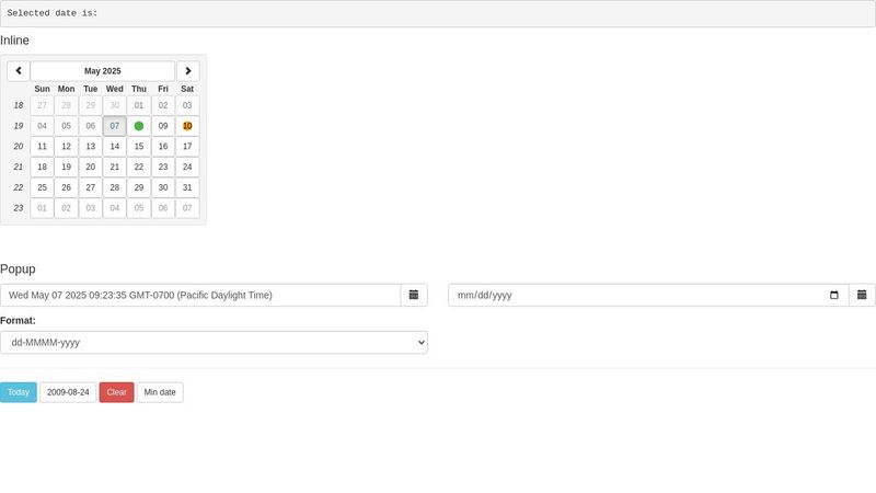 Angular Bootstrap Datepicker Complete