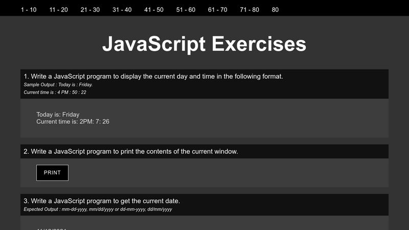 JavaScript Exercises