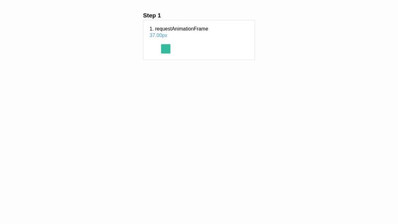 JavaScript animation loop - step 1