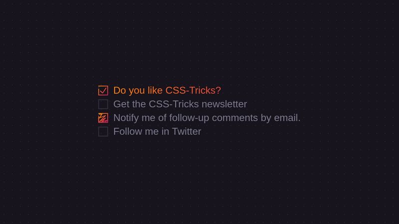 CSS-Tricks animated SVG checkbox