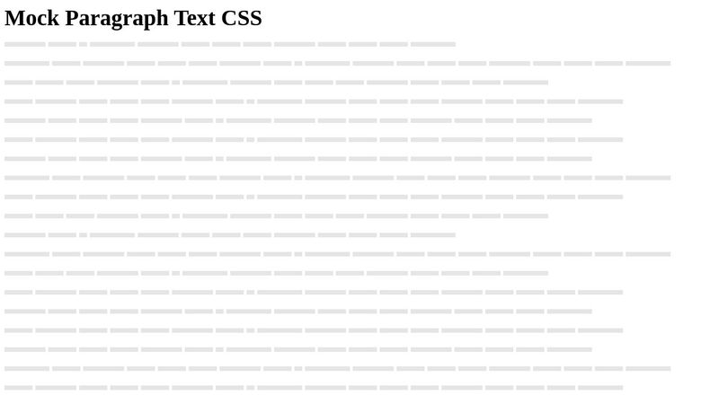 Mock Paragraph Text CSS