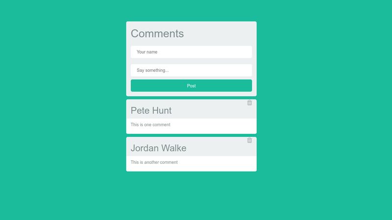 react comment box codepen