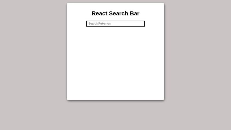 React Search Bar