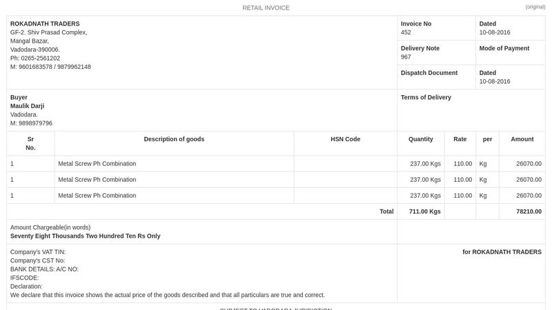 HTML Invoice Template