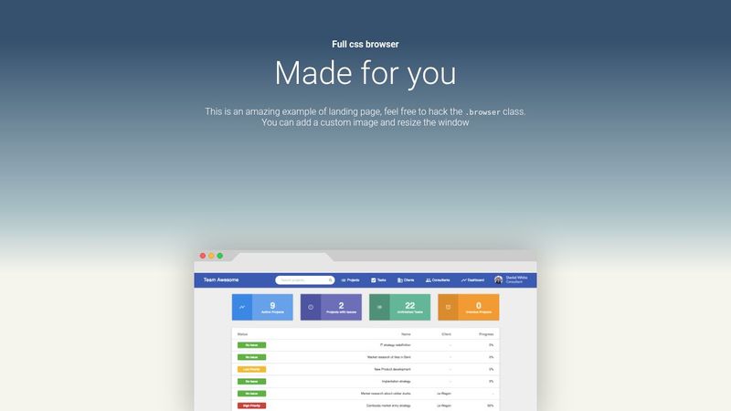 Web browser in full css