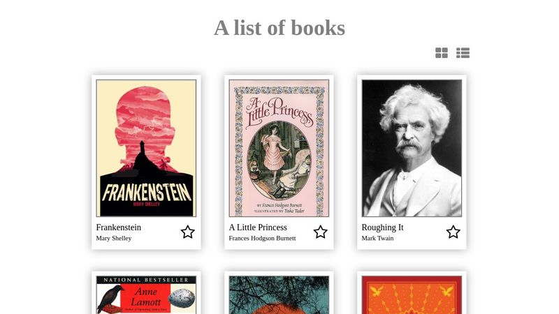 Books Card Display Pure CSS