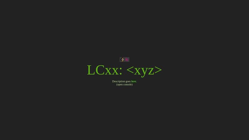 LeetCode Template