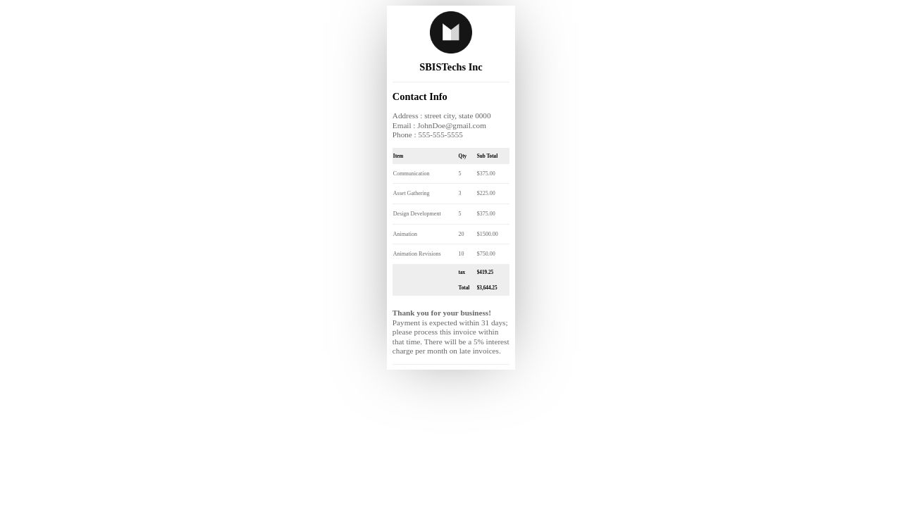 pos receipt template html css