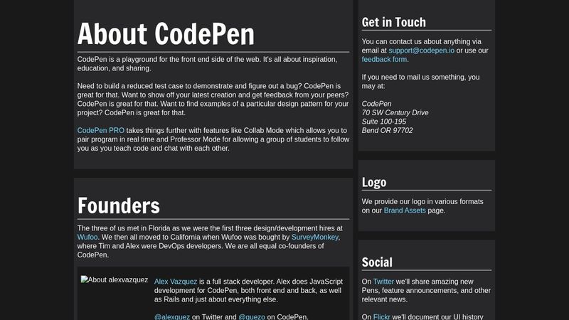 About CodePen | powered by custom properties